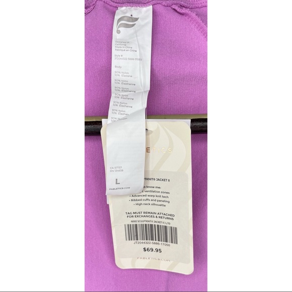 NWT Fabletics Nixie Crop SculptKnit® Jacket II Purple Large High Neck Zip Front - Picture 7 of 7